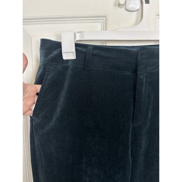 Coldwater Creek Teal Velvet Wide Leg Pants Size 8 Holiday Party Office Velour - Picture 4 of 6